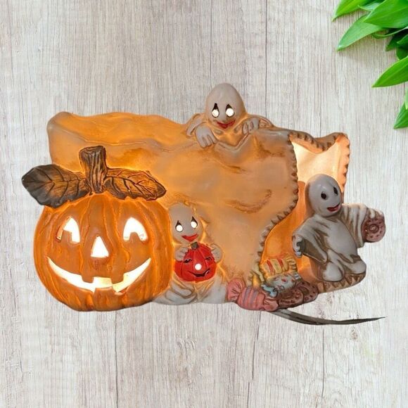 Vintage Brinns Halloween Trick or Treat Nightlight Ghosts - Picture 1 of 6